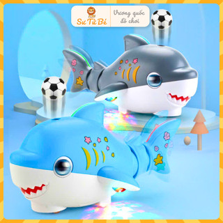 Đồ chơi cá mập thổi bóng có nhạc và đèn led vui  nhộn cho bé giúp bé nâng cao kĩ năng tập bò