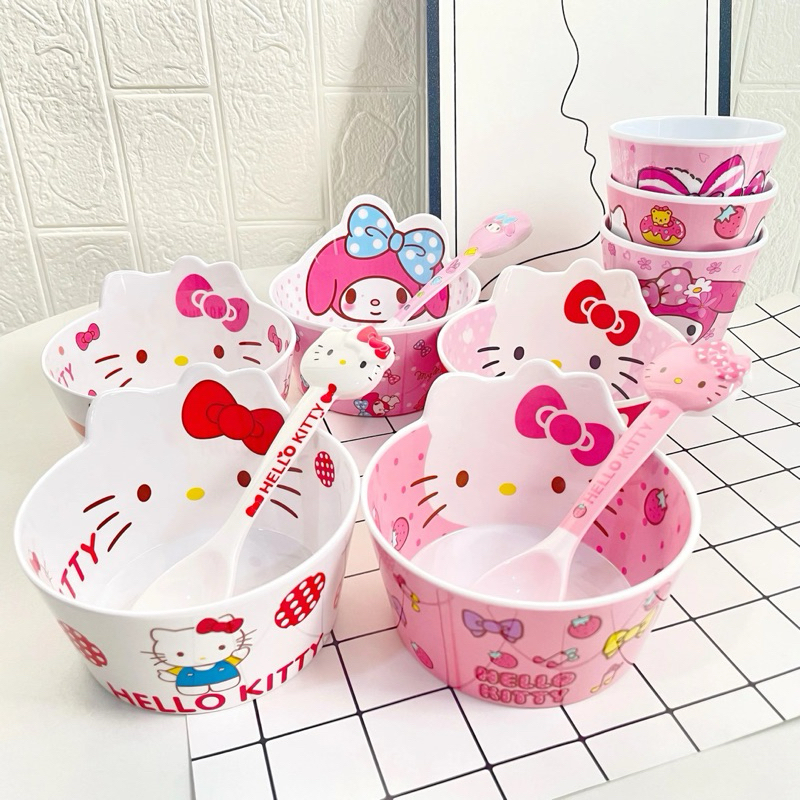 🌸𝐓𝐀̣̆𝐍𝐆 𝐐𝐔𝐀̀🌸 Tô chén bát, muỗng, ly cốc Hello Kitty