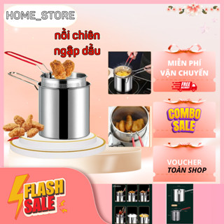 Nồi Chiên Nhúng Ngập Dầu, Khoai Tây Chiên, trần bún, hủ tiếu, luộc, Chất Liệu inox 304 siêu tiện lợi