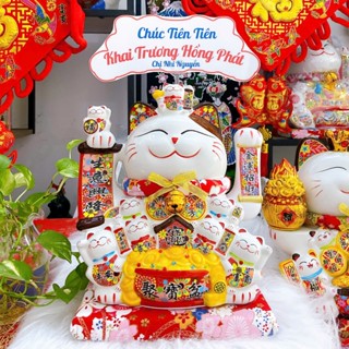 Mèo thần tài vẫy tay CHIÊU TÀI Gốm Sứ Cao Cấp Làm quà Tặng Tân Gia, Khai Trương, Sinh Nhật