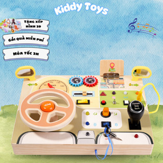 Bảng mô phỏng lái xe 3in1 Kiddy Toys Bảng bận rộn busy board Montessori cho bé khám phá và phát triển kỹ năng