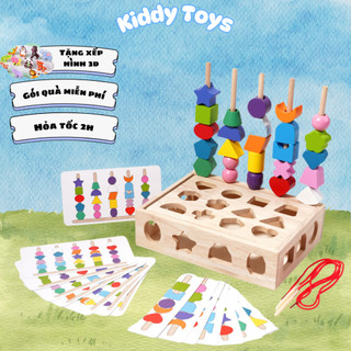  Bộ Đồ Chơi Gỗ Hình Khối Đa Năng Montessori Kiddy Toys Đồ Chơi Giáo Dục Thông Minh Cho Bé Từ 2 Tuổi 