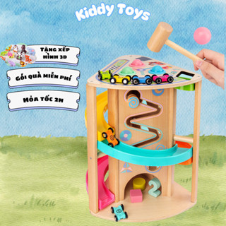 Tháp oto Montessori Kiddy Toys Bộ đồ chơi giáo dục đa năng phát triển tư duy và sáng tạo cho bé