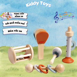  Bộ Nhạc Cụ Cầm Tay 5 Món Montessori Kiddy Toys Đồ Chơi Đa Năng Rèn Kỹ Năng & Cảm Thụ Âm Nhạc Cho Bé 
