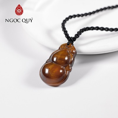 Mặt dây chuyền hồ lô đá mắt hổ vàng nâu - Ngọc Quý