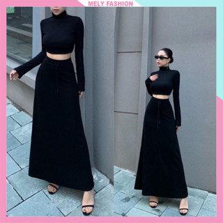 Chân váy suông dáng dài midi phóng cách ulzzang vintage hàn quốc dài qua gối tới mắt cá chân cá tính đơn giản CV55