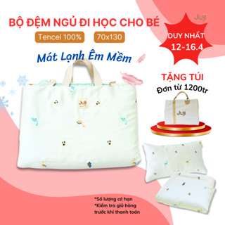 Bộ Chăn Gối Cho Bé Mầm Non, Nệm Cho Bé Học Mẫu Giáo, Lụa Tencel Mát, Túi Đệm Ngủ Cho Bé, Nệm Thảm Nằm, Phong Cách Hàn