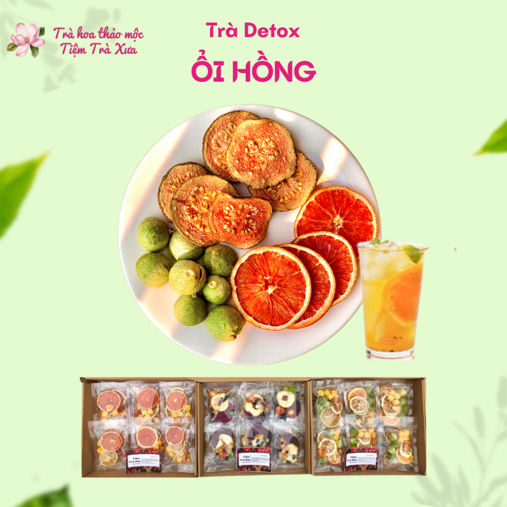 TRÀ DETOX ỔI HỒNG GI.ẢM CÂN - TRÀ DETOX ỔI HỒNG - TRÀ ỔI HỒNG - TRÀ DETOX TRÁI CÂY - TIỆM TRÀ XƯA