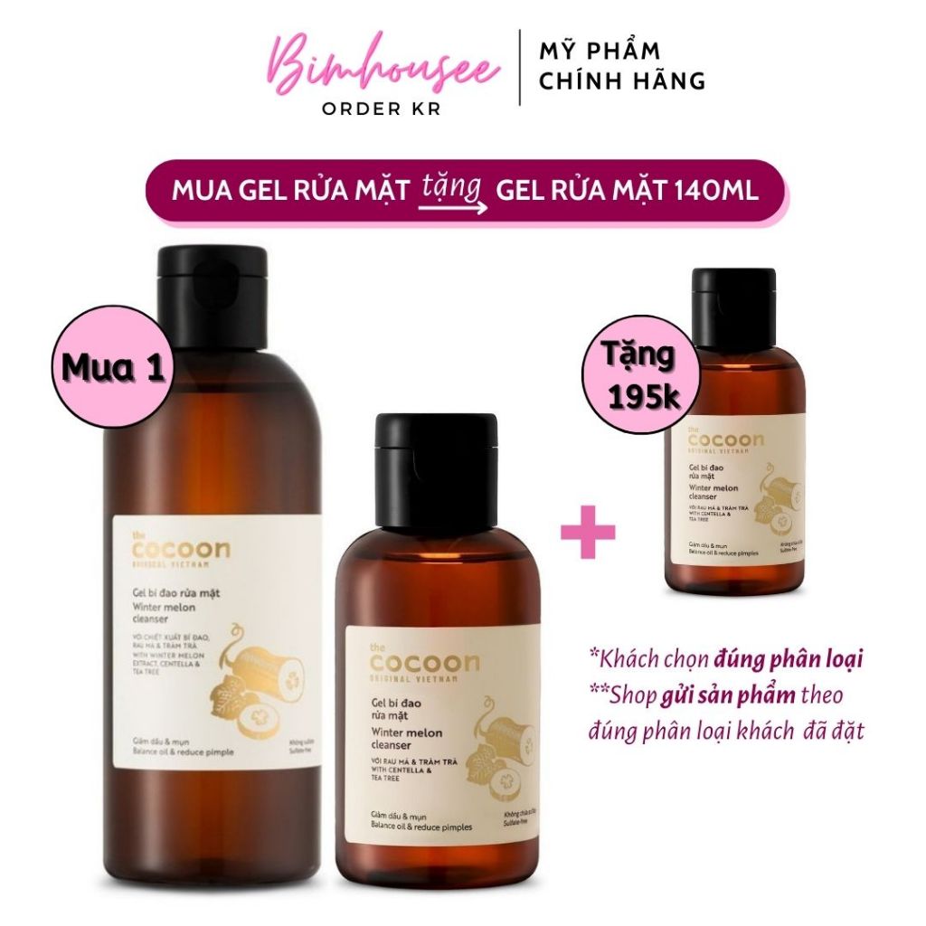 Gel bí đao rửa mặt Cocoon Winter melon cleanser - Sữa rửa mặt Bí Đao COCOON | BigBuy360 - bigbuy360.vn