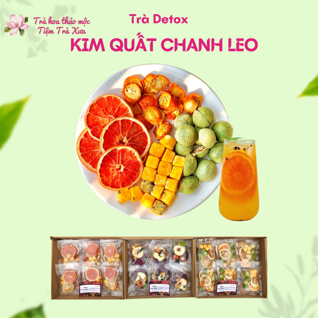TRÀ DETOX KIM QUẤT CHANH LEO SẤY LẠNH - TRÀ DETOX CHANH LEO - TRÀ DETOX TRÁI CÂY - TIỆM TRÀ XƯA