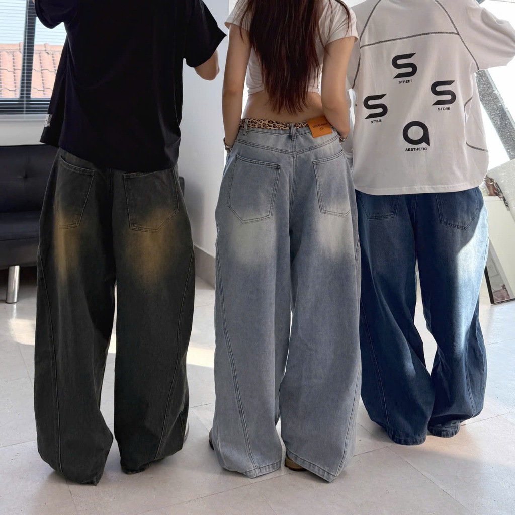 Quần Jeans Basic Ống Cong Form Rộng Thụng Wash Nhiều Màu Tôn Dáng – Baggy Unisex Streetwear | SSSTore.Aesthetic | BigBuy360 - bigbuy360.vn