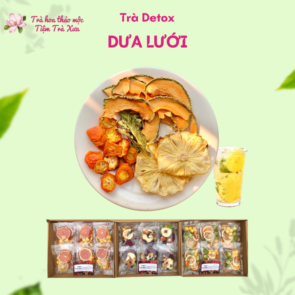 TRÀ DETOX DƯA LƯỚI SẤY LẠNH GI. ẢM CÂN - TRÀ DETOX DƯA LƯỚI - TRÀ DƯA LƯỚI - TIỆM TRÀ XƯA