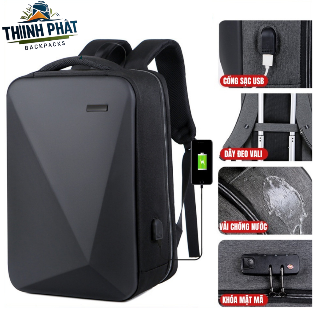 Balo Thời Trang Cao Cấp Chống Nước Đựng Laptop Tích Hợp Khóa Mật Mã Chống Trộm Sạc USB - MECPRO NATIFA