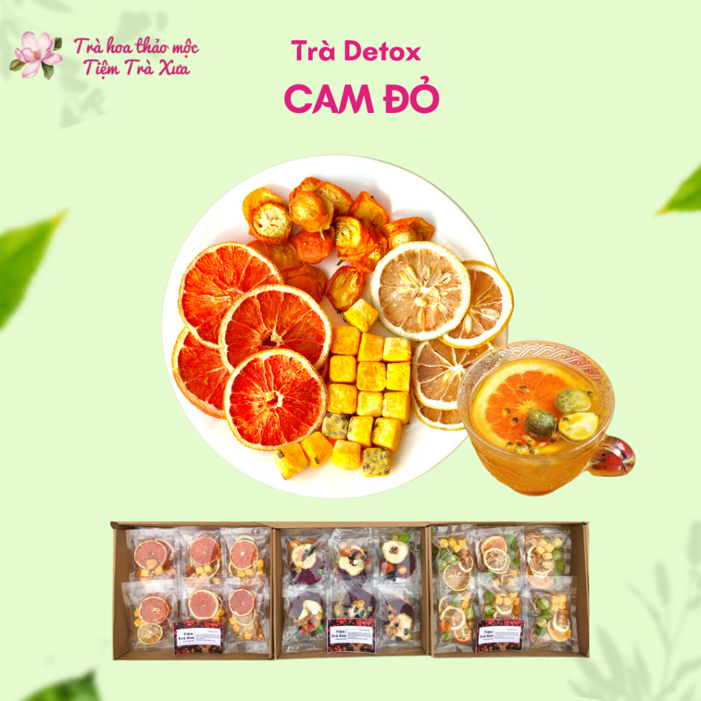 TRÀ DETOX CAM ĐỎ GI.ẢM CÂN - TRÀ DETOX CAM - DETOX TRÁI CÂY SẤY LẠNH - TIỆM TRÀ XƯA - TRÀ HOA