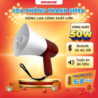   HCM Loa phóng thanh công suất lớn 50W chính hãng Sunrise SM9 MP3 Loa phóng thanh cầm tay ghi âm rao bán hàng 