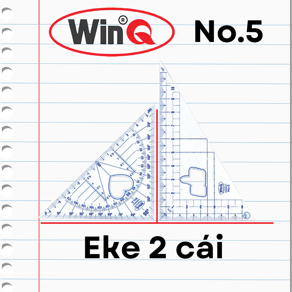 Thước eke WinQ No5, No6 (2 cây)