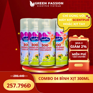 COMBO 04 Bình Xịt Thơm Phòng Scentpur 300ML Made In Malaysia