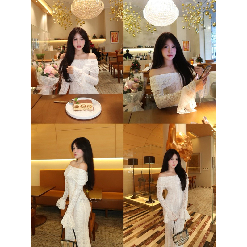 Daria dress - Váy trễ vai hoa nổi by Thematrix (ảnh thật tự chụp) | BigBuy360 - bigbuy360.vn