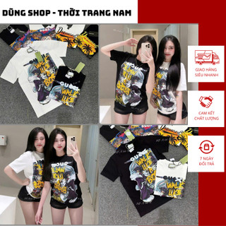 Áo Phông Nam Gu Chỳ Hình In Hoạt Hình  - Áo Thun Nam Gu Chỳ Logo Hoạt Hình In Full Áo Cao Cấp 
