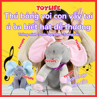  Thú bông voi con vẫy tai ú òa biết hát dễ thương cho bé đồ choi con voi ú òa trốn tìm phát nhạc TOYLIFE 