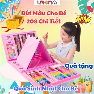  Hỏa tốc quà tặng tranh tô Baby Three bộ bút màu size lớn 208 món kèm bảng vẽ quà cho bé gái 