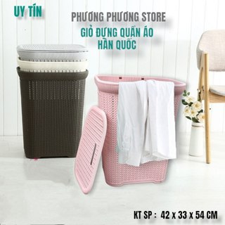 GIỎ ĐỰNG QUẦN ÁO ĐA NĂNG – SỌT ĐAN CÓ NẮP KIỂU HÀN QUỐC GỌN NHÀ – SẠCH SẼ – THẨM MỸ