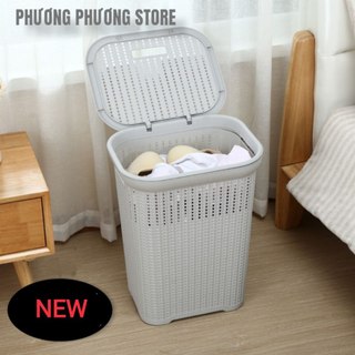 GIỎ ĐỰNG QUẦN ÁO ĐA NĂNG – SỌT ĐAN CÓ NẮP KIỂU HÀN QUỐC GỌN NHÀ – SẠCH SẼ – THẨM MỸ