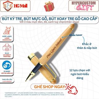 Bút Ký Tre Bút ký gỗ Bút Máy Bút Xoay Tre Gỗ - Khắc Tên Logo In UV Theo Yêu Cầu Quà Tặng Doanh Nghiệp Đối Tác Bạn Bè