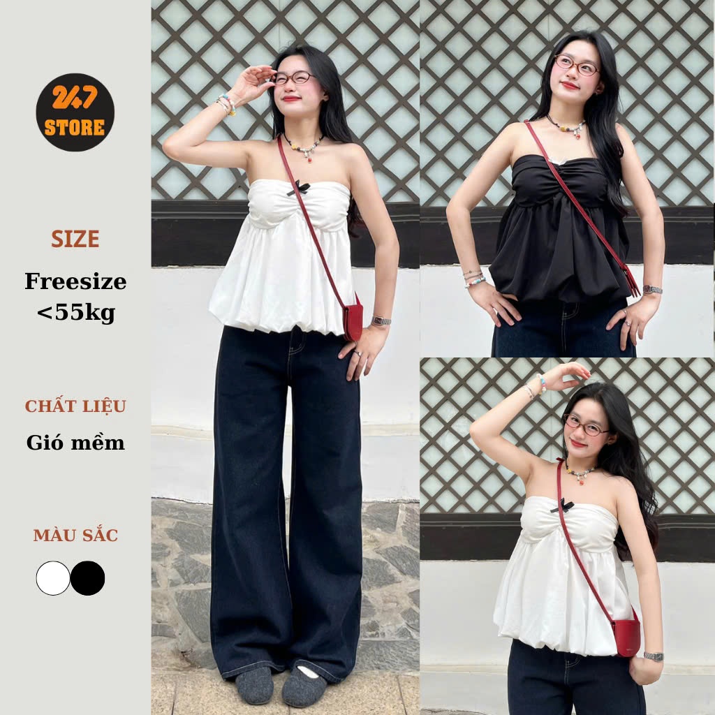 247store - Áo Bí Cúp Ngực Dáng Xoè Chất Gió Sần | BigBuy360 - bigbuy360.vn