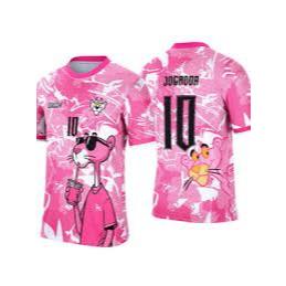 Bộ Quần áo thể thao nam nữ báo hồng quần đen - in tên số theo yêu cầu