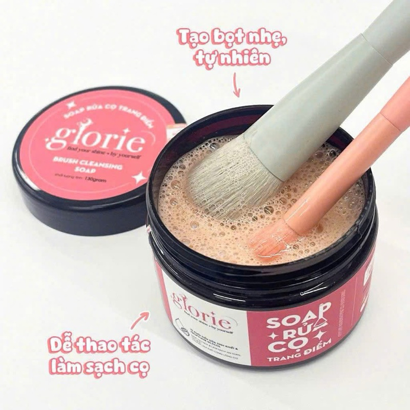 Soap rửa cọ GLORIE - SIÊU PHẨM MỚI cho bestie nào "lười làm sạch cọ"
