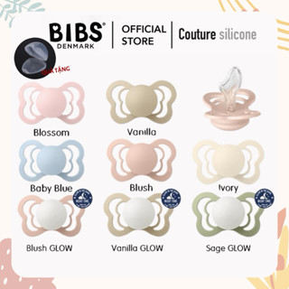 Ti Giả BIBS / Ti Ngậm BIBS Couture Đan Mạch Chính Hãng Núm Vát Chỉnh Nha Chất Liệu Silicon Mềm [Tặng Kèm Hộp Đựng]