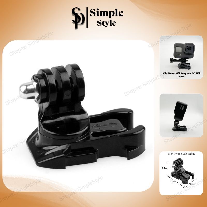 Phụ Kiện Mount Gài Loại Xoay 360 Độ Cho Máy Quay Hành Động