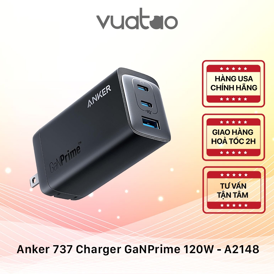 [HÀNG USA] Bộ sạc nhanh Anker 737 GaNPrime 120W – A2148
