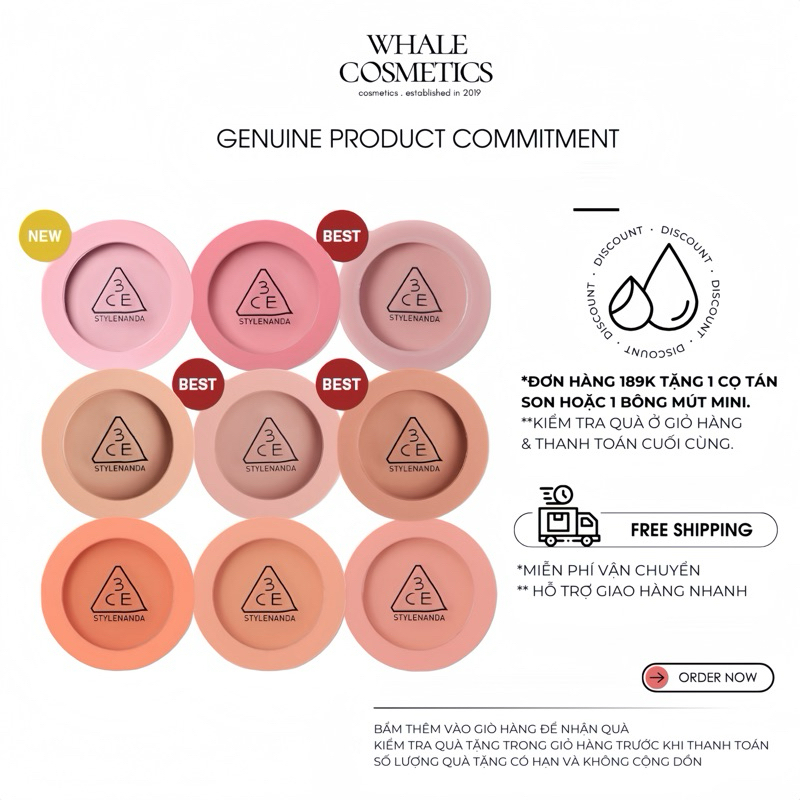 (3CE) Phấn Má Hồng 3CE Mood Recipe Face Blush (5.5g)