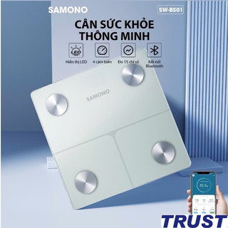 Cân sức khỏe điện tử Samono SW-BS01 màn hình LED, 4 cảm biến, đo 15 chỉ số, kết nối bluetooth