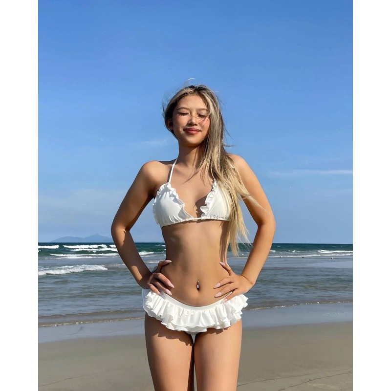 Bikini Tina set 2 món bánh bèo Quần và Áo Dễ thương