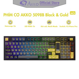 Bàn phím cơ AKKO 5098B Black & Gold [ Hotswap / RGB / Multi-Modes / Piano Pro Switch / 98 Key ] - Hàng Chính Hãng