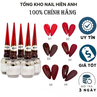 Sơn gel Mxbon màu đỏ - đen - trắng tinh - trắng sữa - nước gạo. Hàng chuẩn chính hãng - sơn đỏ chuẩn không ánh tím.