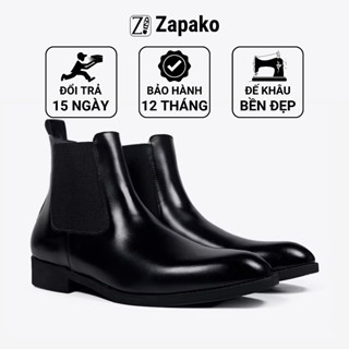 Giày chelsea boots da bò thật cao cấp, giày nam đế cao su, chống trơn trượt, tăng chiều cao, phù hợp đi tiệc, đi chơi