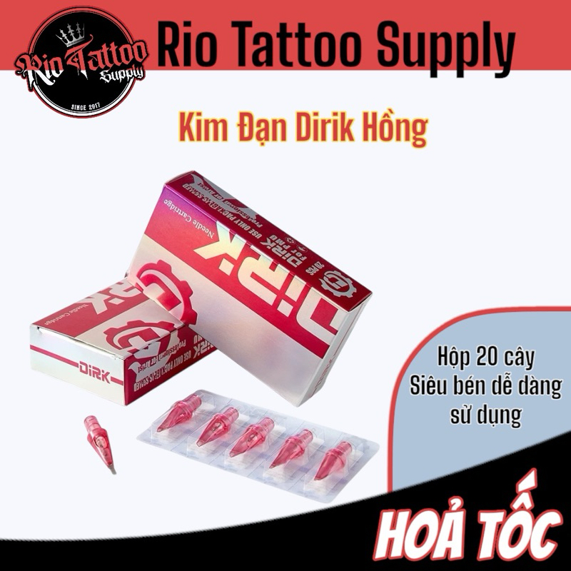 Kim xăm đạn Dirik hồng (20cây/box)