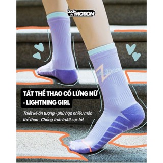 Tất Thể Thao Nữ Cổ Lửng Cao Cấp Lightning Girl - Tất Chạy Bộ, Tennis, Pickleball, Bóng Rổ, Cầu Lông