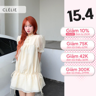 Đầm babydoll xoè nhún rút dây | SANDY DRESS - CLÉLIE