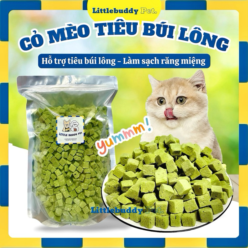 [Cỏ Mèo] Gà Viên Mix Cỏ mèo giúp tiêu búi lông - giảm stress cho mèo