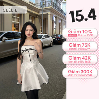 Đầm ống xếp ly thắt nơ tafta ánh kim | FUSSY DRESS - CLÉLIE