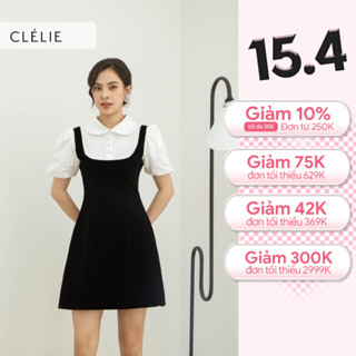 Đầm chữ a cotton nhung tay ngắn nhún rộng | LILAC DRESS - CLÉLIE