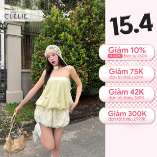 Đầm nữ cổ yếm chun nhún eo dáng bí  | AMELIE DRESS - CLÉLIE