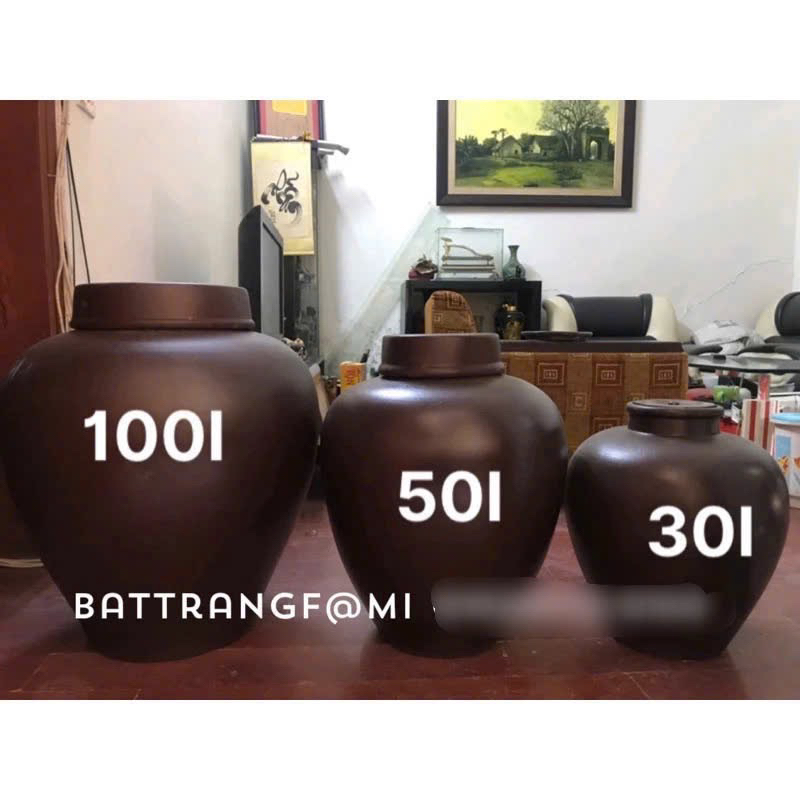 Chum Rợu chuẩn Sành cao cấp Bát Tràng (40 lít, 50 lít,70 lít,100 lít)