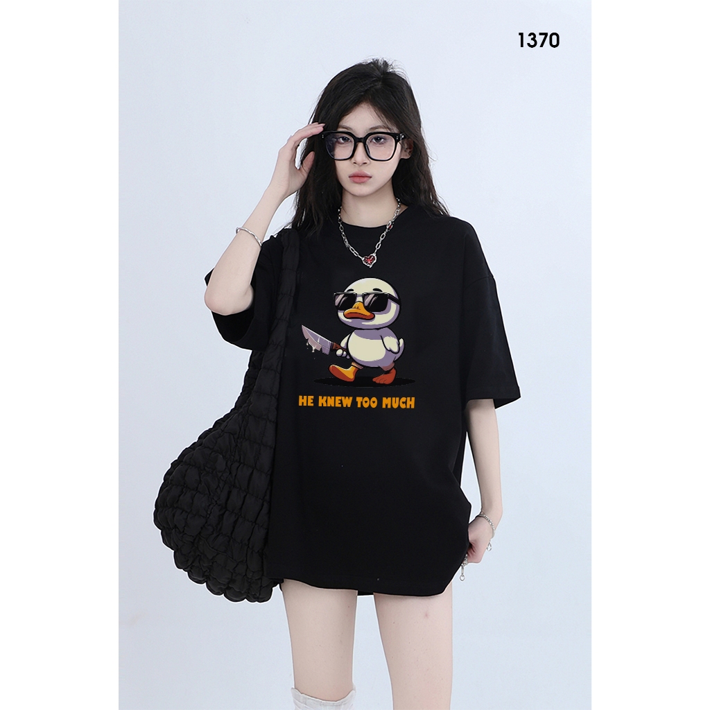 Áo Thun LOCAL BRAND Nữ Đáng Yêu, Tinh Nghịch "He Knew Too Much", Size Rộng,  Có Cỡ Cực Lớn THT1370 C
