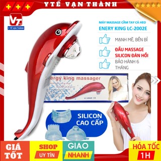 ✅ [ĐẦU SILICON] Máy Massage Cầm Tay Cá Heo Energy King LC-2002E (3 Đầu Silicon) | Mát xa, Massa Cá Heo -VT0087